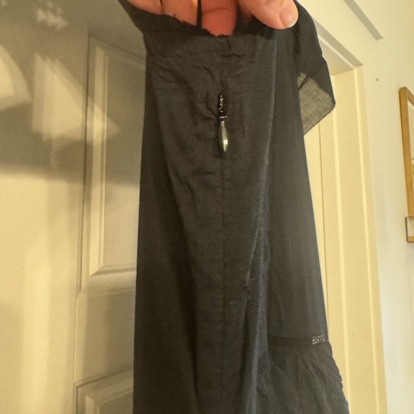 Banana Republic Selene - Black Tiered Midi Dress with Flutter Cap Sleeves - Picture 4 of 5